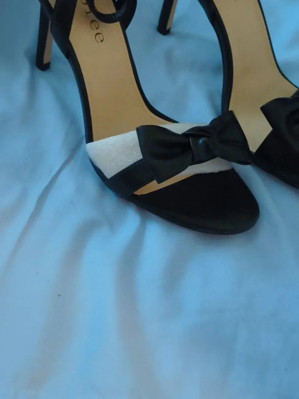 7.5 MeoLee Black Bow Stiletto Sandals